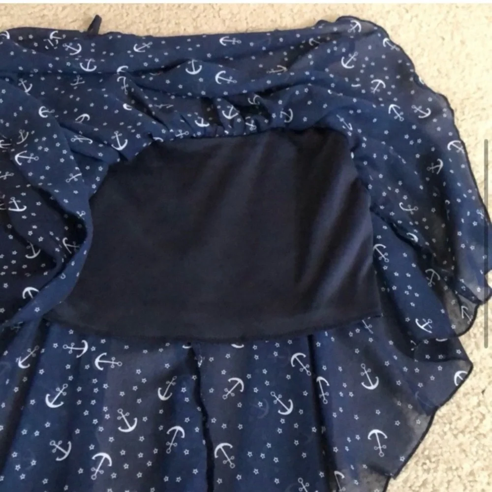 Navy Blue Anchor Print Sleeveless Camisole Summer Tank Top - Picture 2 of 6